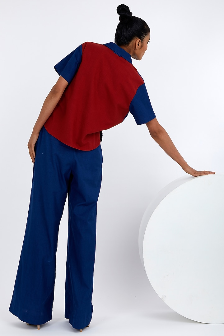 Indigo Blue Handloom Cotton Co-Ord Set by MADDER MUCH at Pernia's Pop Up Shop