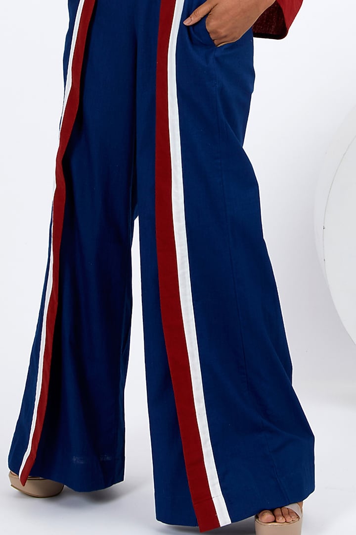 Indigo Blue Handloom Cotton Co-Ord Set by MADDER MUCH at Pernia's Pop Up Shop