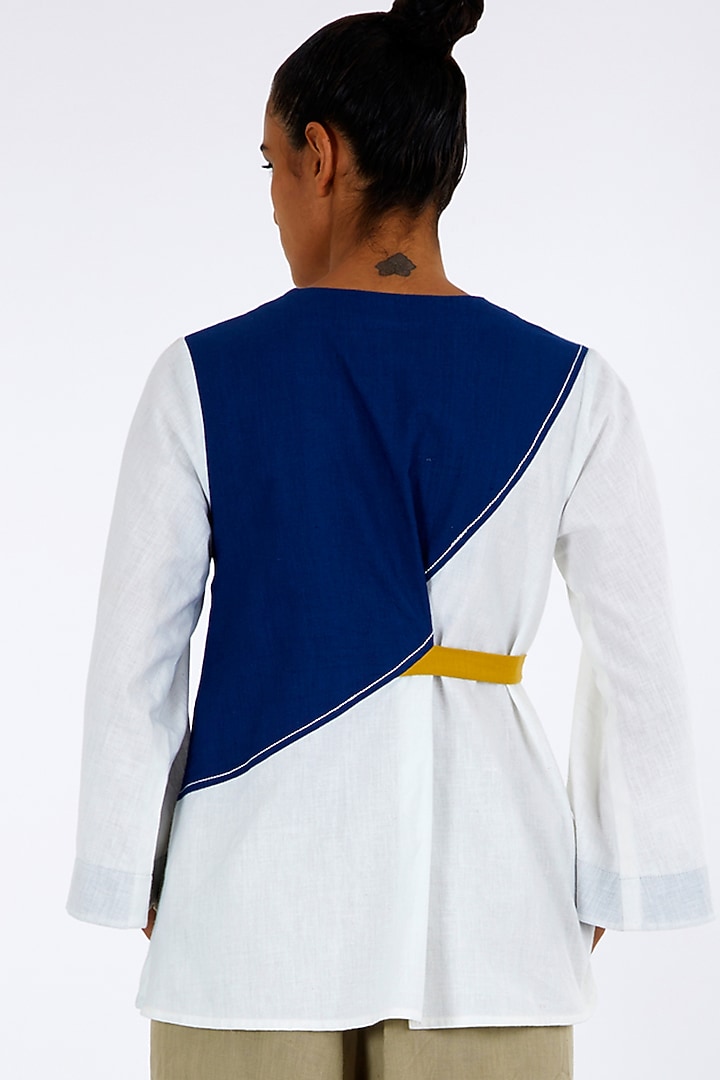 Multi-Colored Handloom Cotton Overlap Top by MADDER MUCH at Pernia's Pop Up Shop