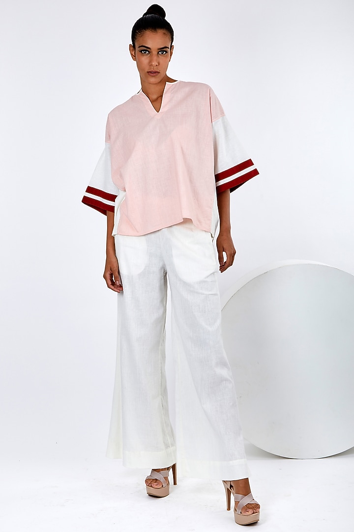 Multi-Colored Handloom Cotton Boxy Top by MADDER MUCH at Pernia's Pop Up Shop