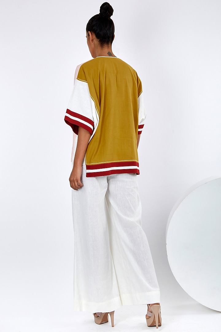 Multi-Colored Handloom Cotton Boxy Top by MADDER MUCH at Pernia's Pop Up Shop