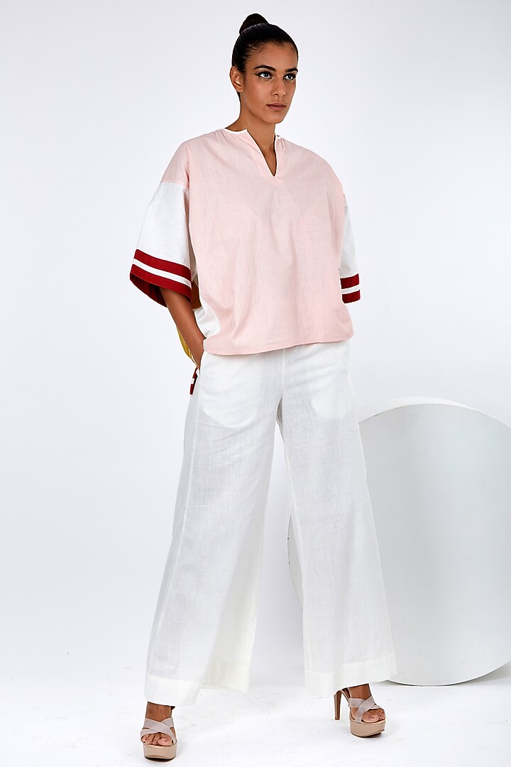 Multi-Colored Handloom Cotton Boxy Top by MADDER MUCH at Pernia's Pop Up Shop