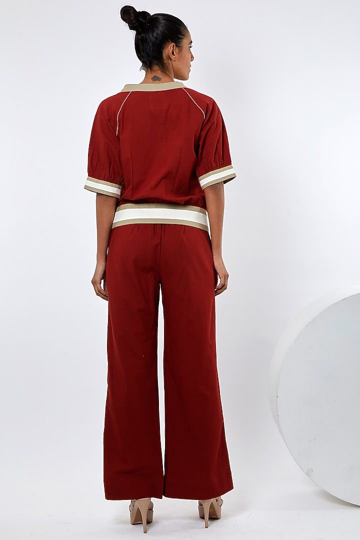 Madder Red Handloom Cotton Co-Ord Set by MADDER MUCH at Pernia's Pop Up Shop