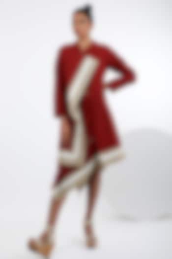 Madder Red Handloom Cotton Skirt Set by MADDER MUCH