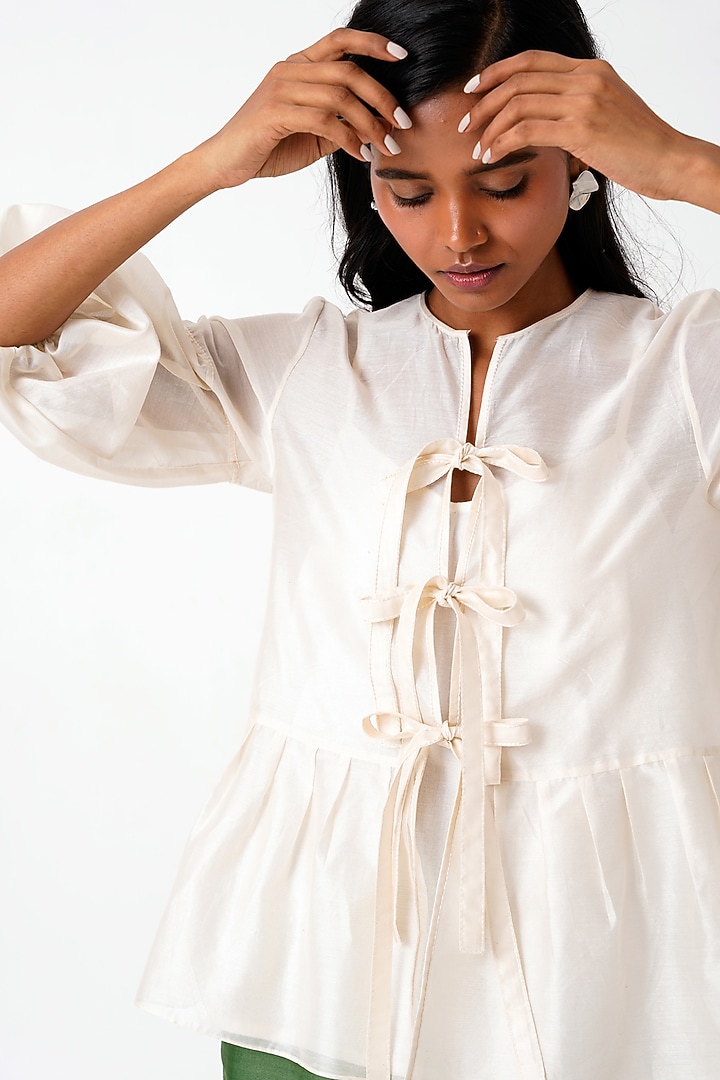 Pine Green Handloom Chanderi Pant Set by MADDER MUCH at Pernia's Pop Up Shop