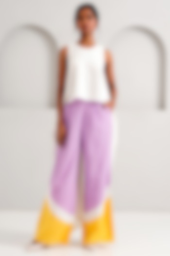 Lavender Handloom Cotton Pant Set by MADDER MUCH at Pernia's Pop Up Shop