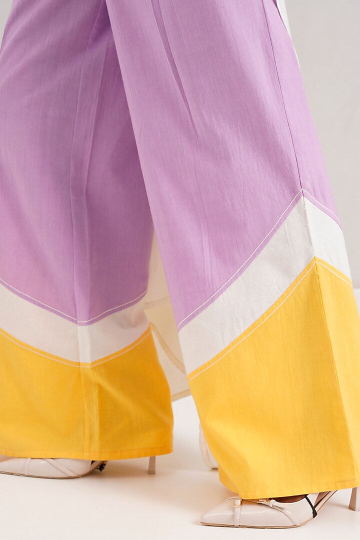 Lavender Handloom Cotton Pant Set by MADDER MUCH at Pernia's Pop Up Shop