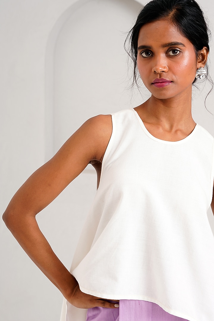 Lavender Handloom Cotton Pant Set by MADDER MUCH at Pernia's Pop Up Shop