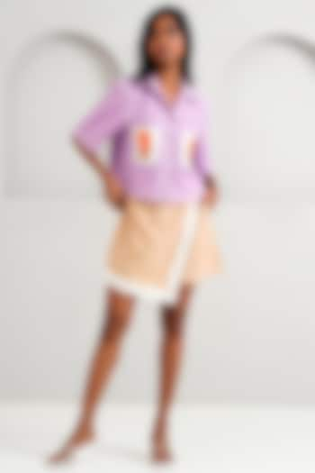 Latte-Colored Handloom Cotton Skirt Set by MADDER MUCH at Pernia's Pop Up Shop