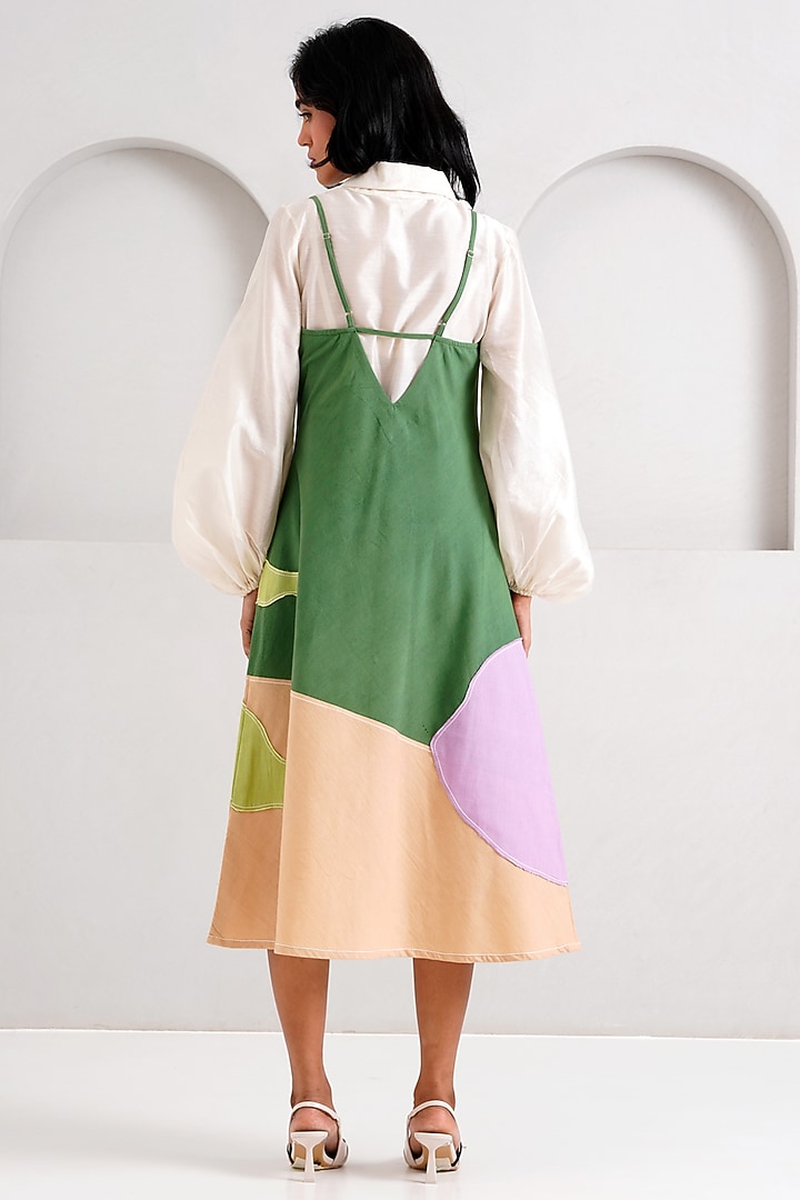 Multi-Colored Handloom Cotton Slip Vacation Dress by MADDER MUCH at Pernia's Pop Up Shop