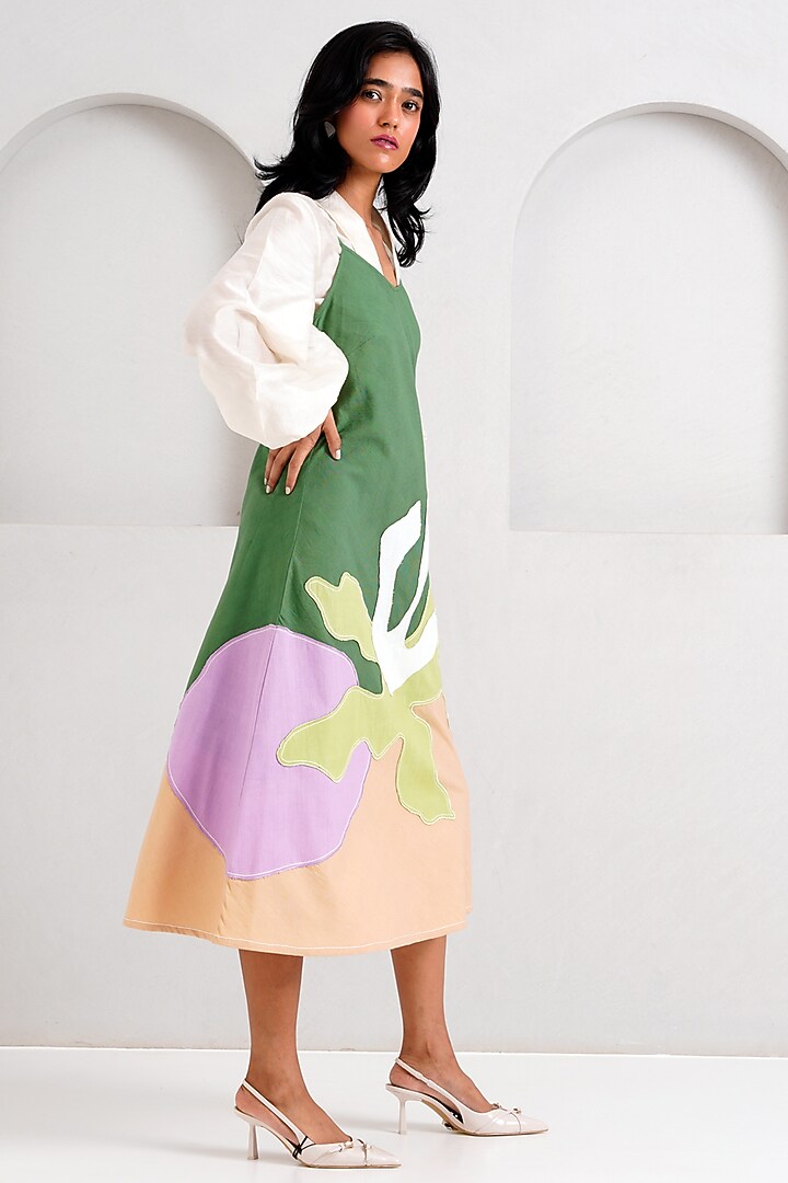 Multi-Colored Handloom Cotton Slip Vacation Dress by MADDER MUCH at Pernia's Pop Up Shop