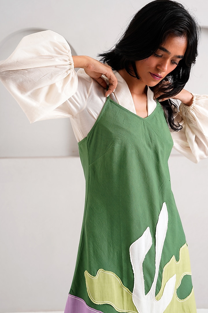 Multi-Colored Handloom Cotton Slip Vacation Dress by MADDER MUCH at Pernia's Pop Up Shop