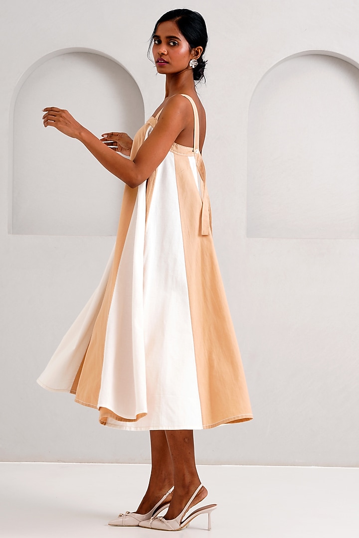 Multi-Colored Handloom Cotton Midi Summer Dress by MADDER MUCH at Pernia's Pop Up Shop