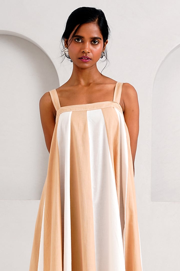 Multi-Colored Handloom Cotton Midi Summer Dress by MADDER MUCH at Pernia's Pop Up Shop