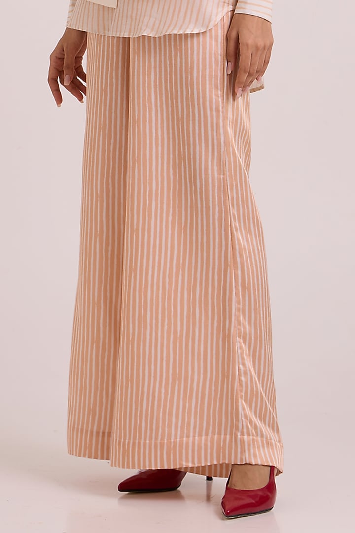 Multi-Colored Pure Handloom Chanderi Silk Pant Set by MADDER MUCH at Pernia's Pop Up Shop