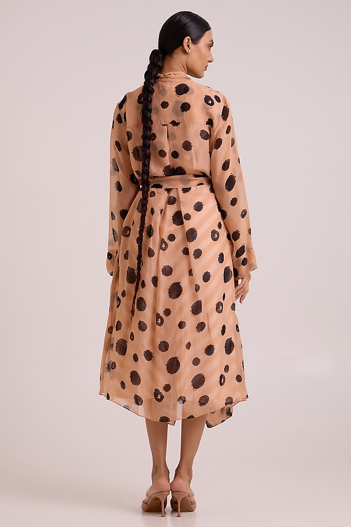 Almond Organza Printed Trench Coat With Vacation Dress by MADDER MUCH at Pernia's Pop Up Shop