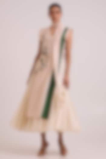 Multi-Colored Pure Handloom Chanderi Silk Skirt Set by MADDER MUCH at Pernia's Pop Up Shop