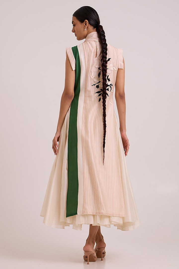 Multi-Colored Pure Handloom Chanderi Silk Skirt Set by MADDER MUCH at Pernia's Pop Up Shop