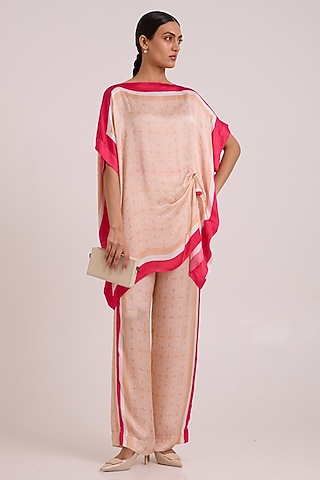 Multi-Colored Georgette Satin Kaftan Set by MADDER MUCH