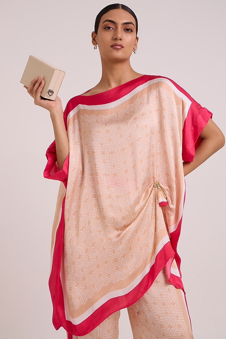 Multi-Colored Georgette Satin Kaftan Set by MADDER MUCH at Pernia's Pop Up Shop