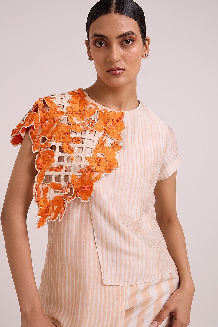 Multi-Colored Pure Handloom Chanderi Silk Mini Vacation Dress by MADDER MUCH at Pernia's Pop Up Shop