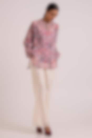 Ivory Handloom Chanderi Silk Pant Set by MADDER MUCH at Pernia's Pop Up Shop