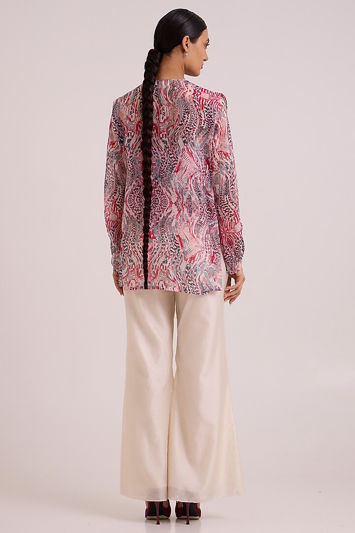 Ivory Handloom Chanderi Silk Pant Set by MADDER MUCH at Pernia's Pop Up Shop