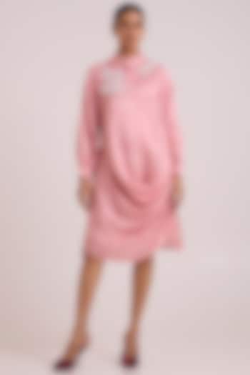 Rose Pink Bemberg Cotton Satin Mini Summer Dress by MADDER MUCH at Pernia's Pop Up Shop