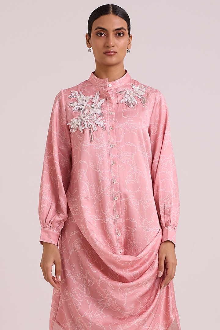Rose Pink Bemberg Cotton Satin Mini Summer Dress by MADDER MUCH at Pernia's Pop Up Shop