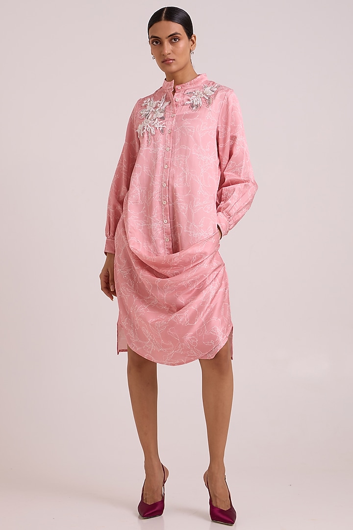 Rose Pink Bemberg Cotton Satin Mini Summer Dress by MADDER MUCH at Pernia's Pop Up Shop
