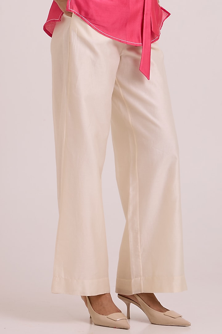 Pink Pure Handloom Chanderi Silk Blazer Set by MADDER MUCH at Pernia's Pop Up Shop