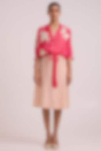 Pink Sheer Organza Floral Embroidered Jacket Vacation Dress by MADDER MUCH at Pernia's Pop Up Shop