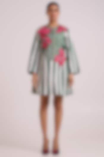 Multi-Colored Bemberg Cotton Satin Floral Printed Vacation Dress by MADDER MUCH at Pernia's Pop Up Shop