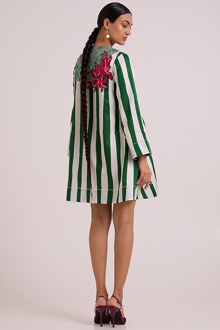 Multi-Colored Bemberg Cotton Satin Floral Printed Vacation Dress by MADDER MUCH at Pernia's Pop Up Shop