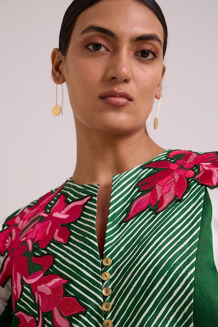 Multi-Colored Bemberg Cotton Satin Floral Printed Vacation Dress by MADDER MUCH at Pernia's Pop Up Shop
