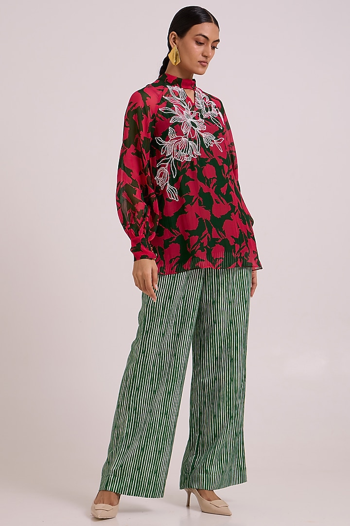 Multi-Colored Organza Floral Printed Tunic Set by MADDER MUCH at Pernia's Pop Up Shop