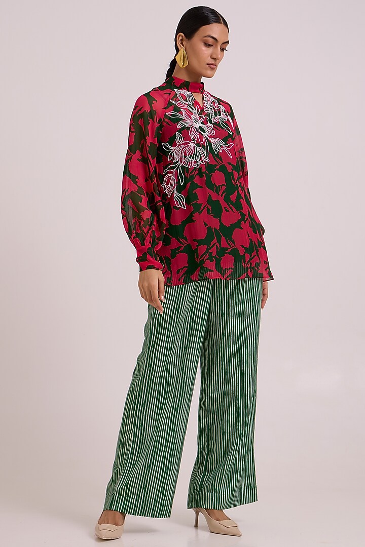 Multi-Colored Organza Floral Printed Tunic Set by MADDER MUCH at Pernia's Pop Up Shop