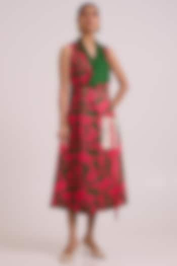 Multi-Colored Bemberg Cotton Satin Floral Printed Blazer Vacation Dress by MADDER MUCH at Pernia's Pop Up Shop