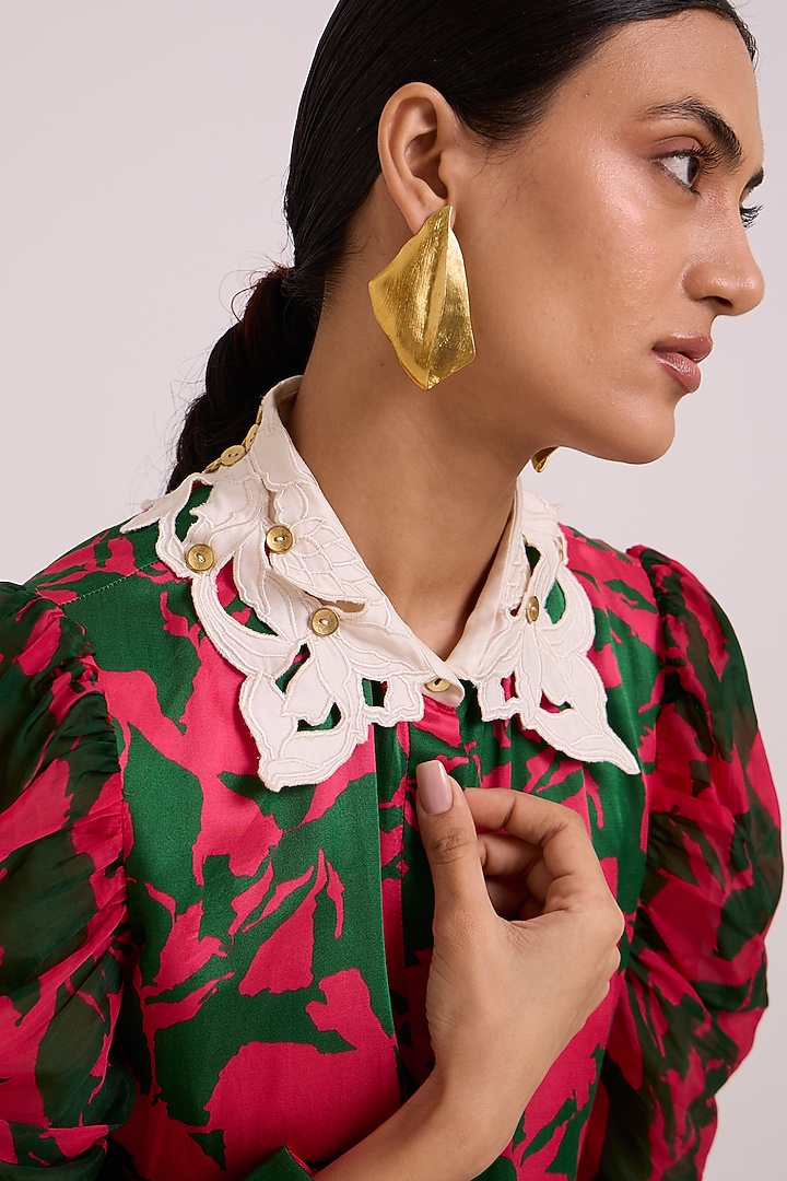 Multi-Colored Bemberg Cotton Satin Printed Midi Summer Dress by MADDER MUCH at Pernia's Pop Up Shop