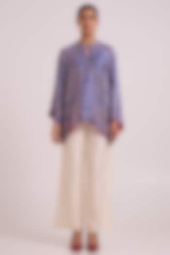 Ivory Handloom Chanderi Silk Pant Set by MADDER MUCH at Pernia's Pop Up Shop