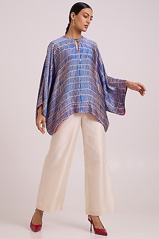 Ivory Handloom Chanderi Silk Pant Set by MADDER MUCH