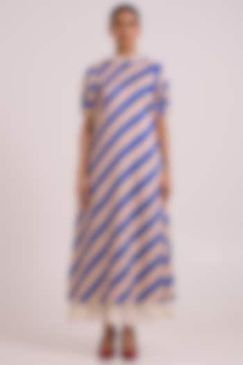 Sapphire & Sand Bemberg Cotton Satin Stripe Printed Maxi Vacation Dress by MADDER MUCH at Pernia's Pop Up Shop