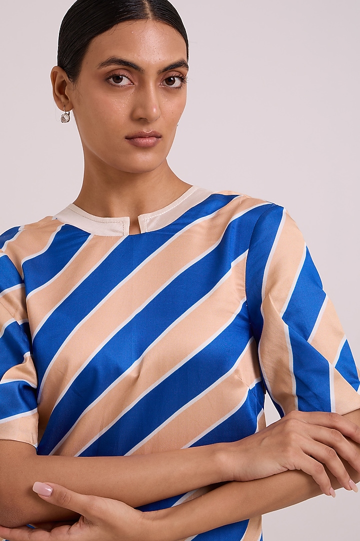 Sapphire & Sand Bemberg Cotton Satin Stripe Printed Maxi Vacation Dress by MADDER MUCH at Pernia's Pop Up Shop
