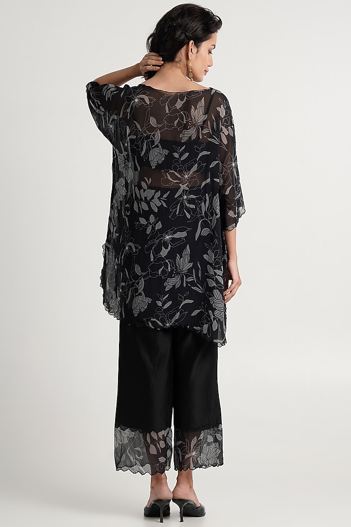 Black Handloom Chanderi Silk Co-Ord Set by MADDER MUCH at Pernia's Pop Up Shop