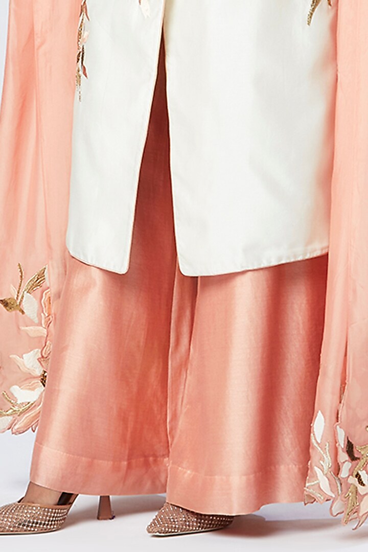 Ivory Cotton Silk Thread Embroidered Tunic Set by MADDER MUCH at Pernia's Pop Up Shop