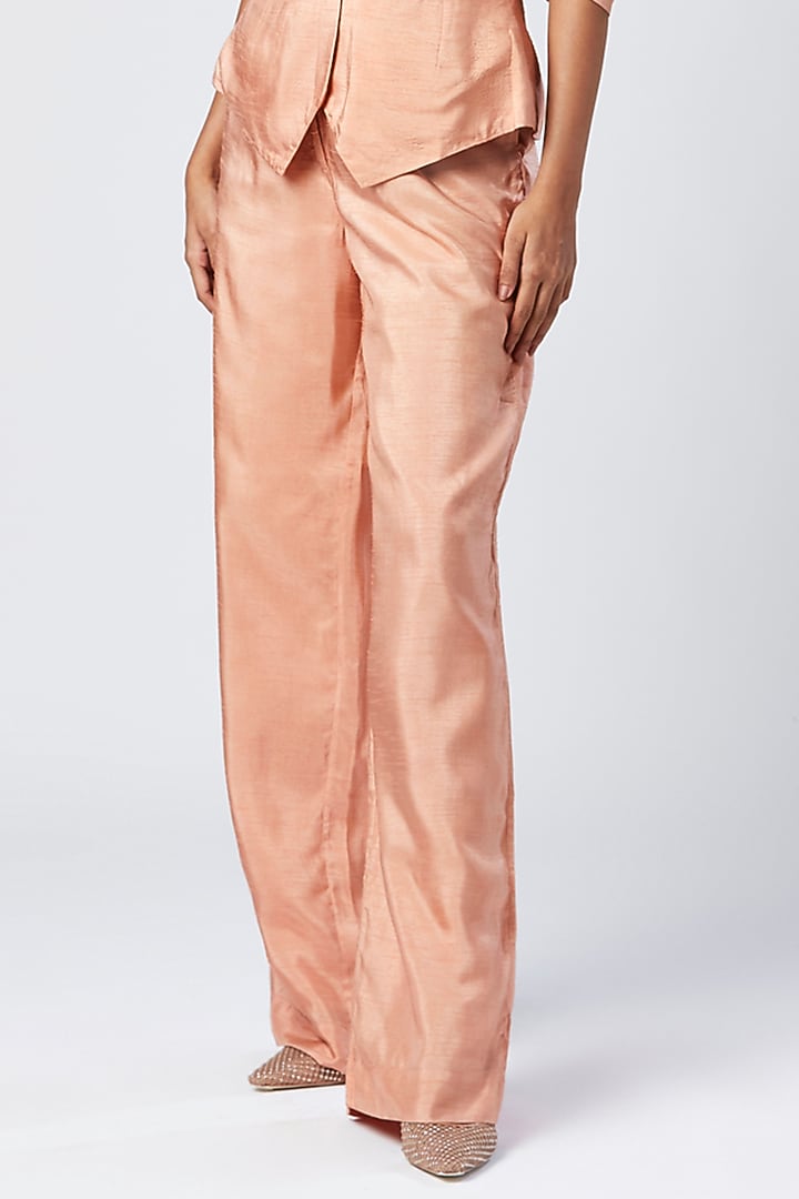 Rose Pink Cotton & Silk Straight Pant Set by MADDER MUCH at Pernia's Pop Up Shop