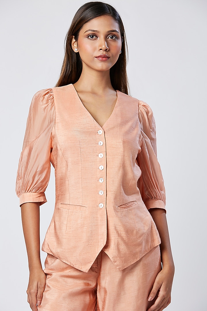 Rose Pink Cotton & Silk Straight Pant Set by MADDER MUCH at Pernia's Pop Up Shop