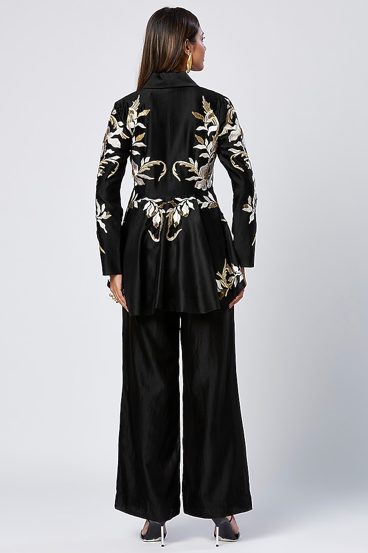Black Cotton & Silk Pant Set by MADDER MUCH at Pernia's Pop Up Shop