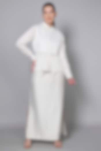 White Chanderi Silk Skirt Set by House of MANAA at Pernia's Pop Up Shop
