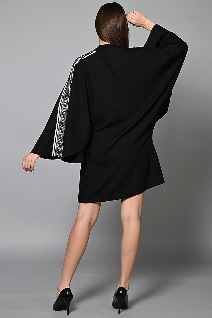 Black Viscose Rayon Mini Summer Dress by House of MANAA at Pernia's Pop Up Shop